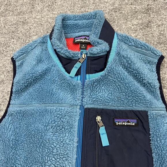 Patagonia Vest Womens Medium Blue Retro X Fleece Sherpa Zip Pockets Outdoor - Picture 3 of 11